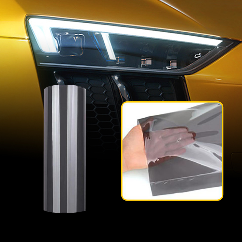 Factory Price New Car Head Smoked dark black Roll Transparent Car Lamp Headlight Tint Film